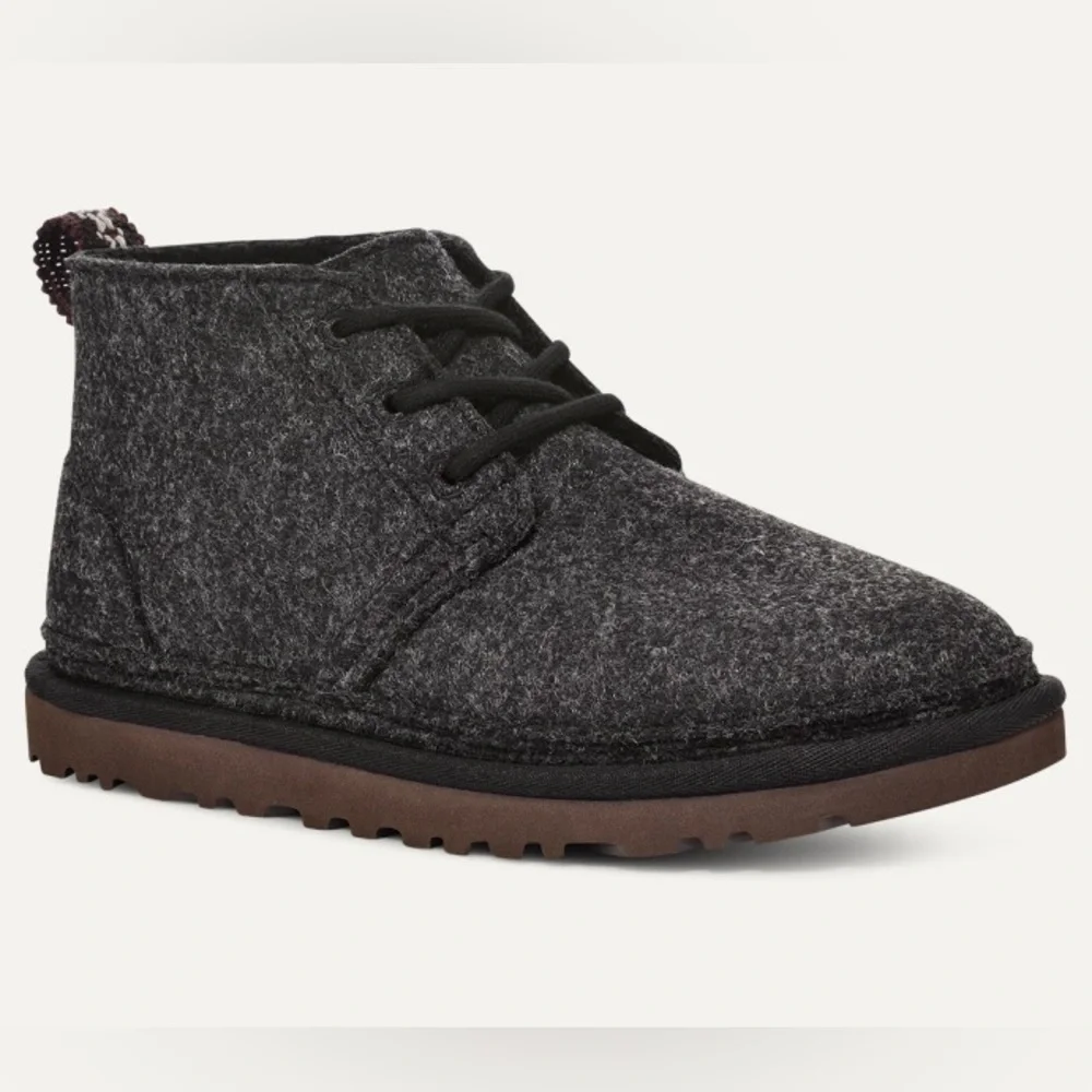 UGG Refelt Neumel Ankle Boots Women’s Size 6 Charcoal Gray Wool Lace Up